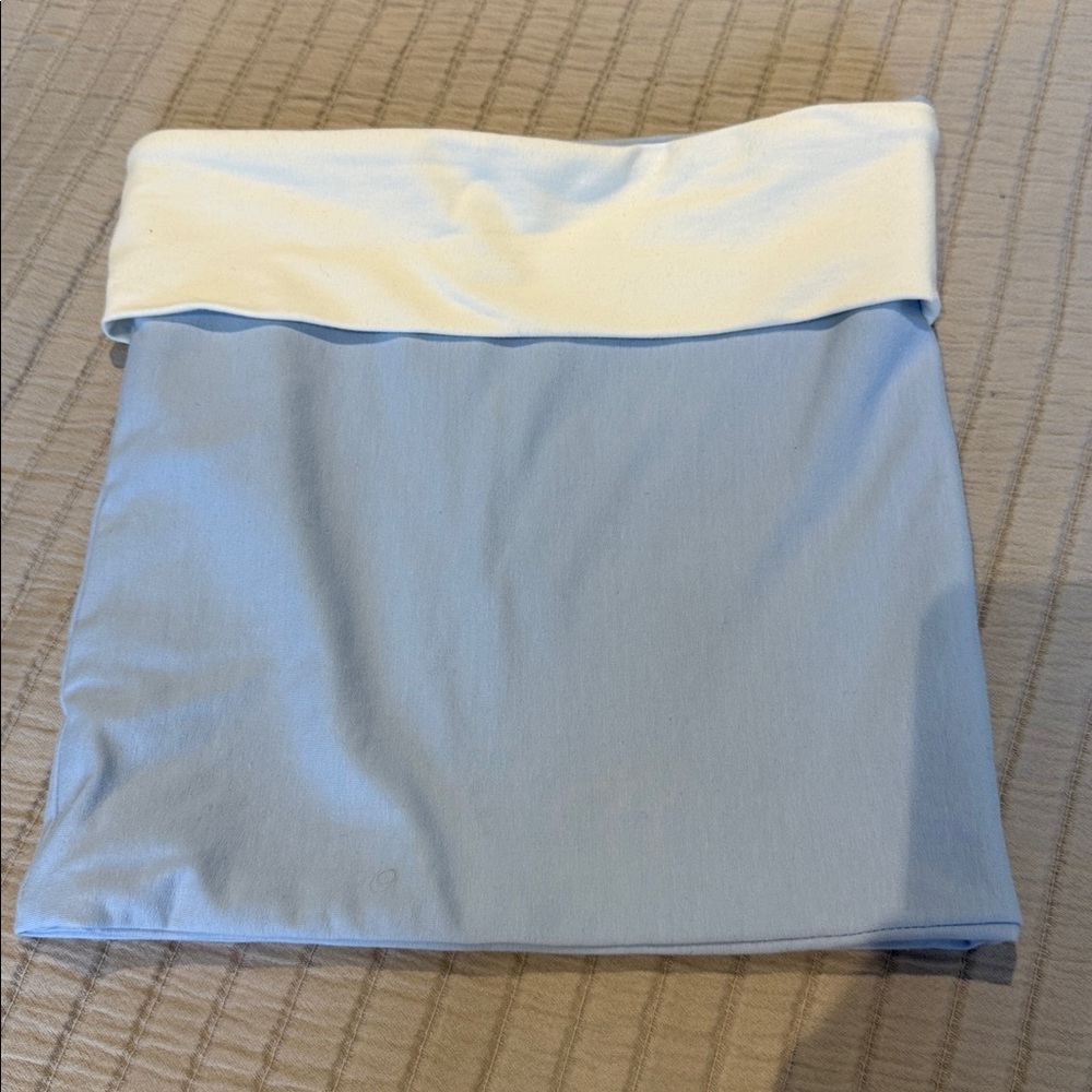 Blue and white tube top blue and White Medium